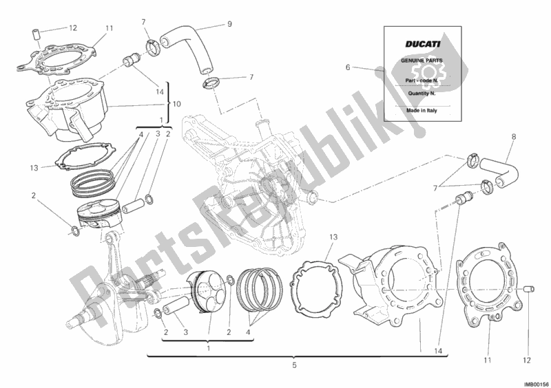 All parts for the Cylinder - Piston of the Ducati Superbike 848 EVO Corse SE USA 2012